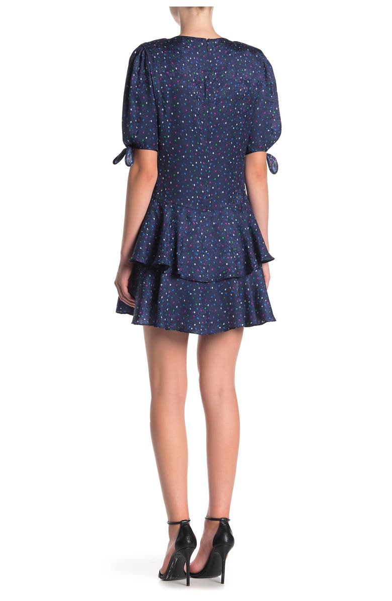 Rebecca Taylor Ruffled Polka Dot Silk Dress, Alternate, color, 