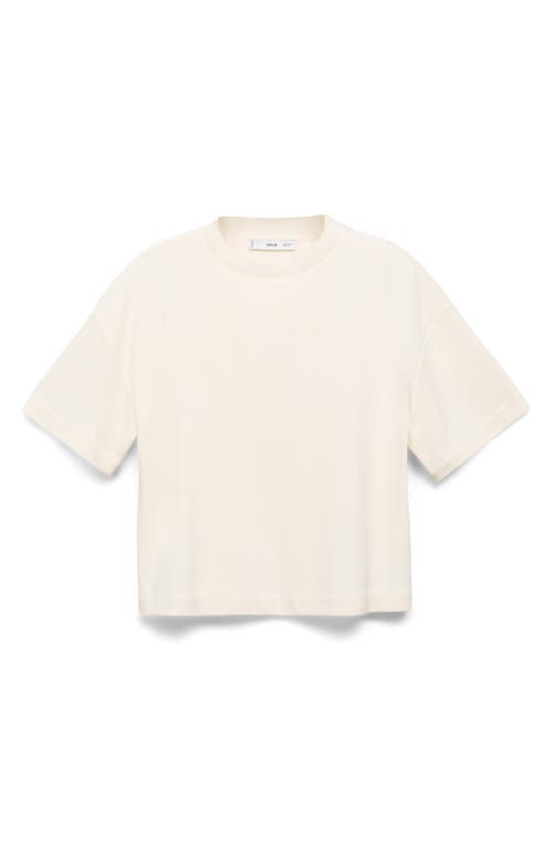Mango Boxy Cotton Blend T-shirt In Neutral