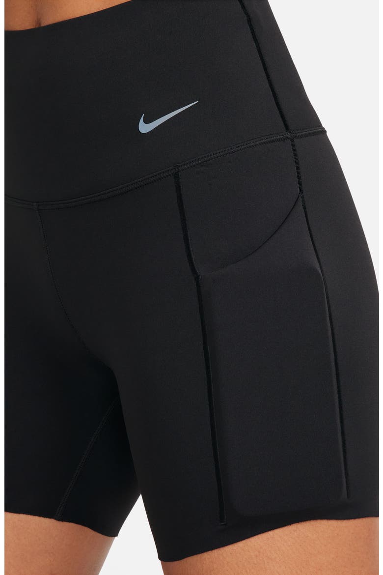 Universa High Waist Bike Shorts, Alternate, color, BLACK/ BLACK