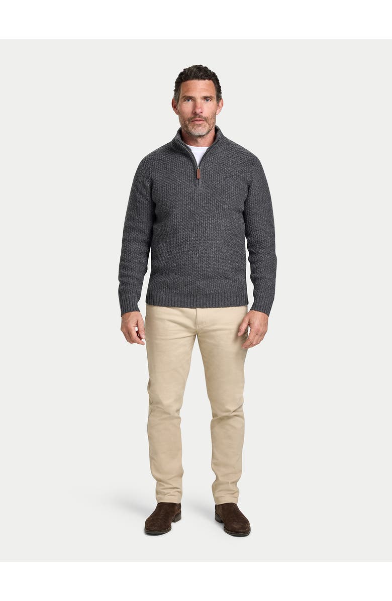 Raging Bull Chunky Textured Quarter Zip Knit Jumper, Alternate, color, Dark Grey Marl