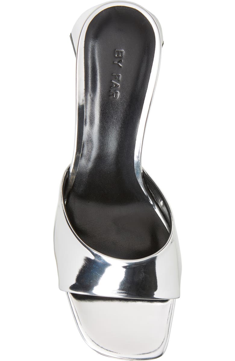 By Far Michele Mirror Metallic Square Toe Sandal, Alternate, color,