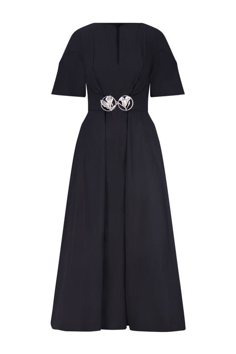 Cotton Poplin Buckle Shirtdress