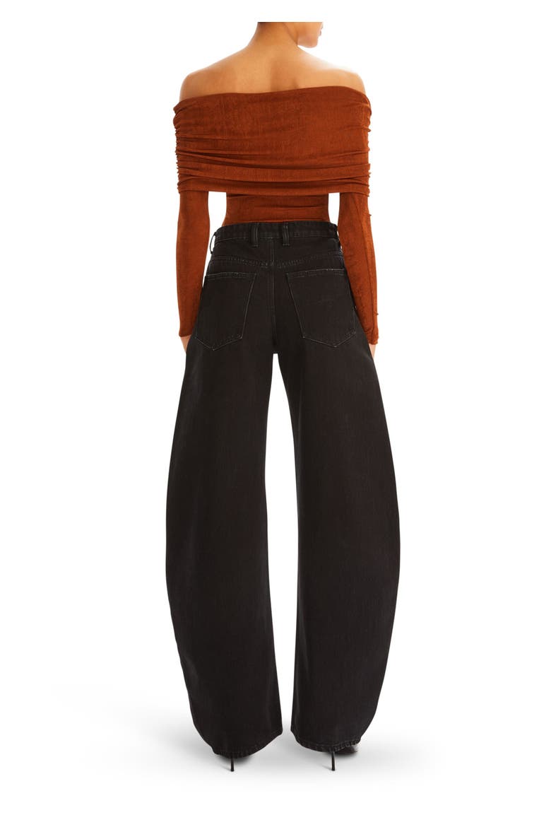 Marbel Mid Rise Barrel Jean, Alternate, color, Stone Black