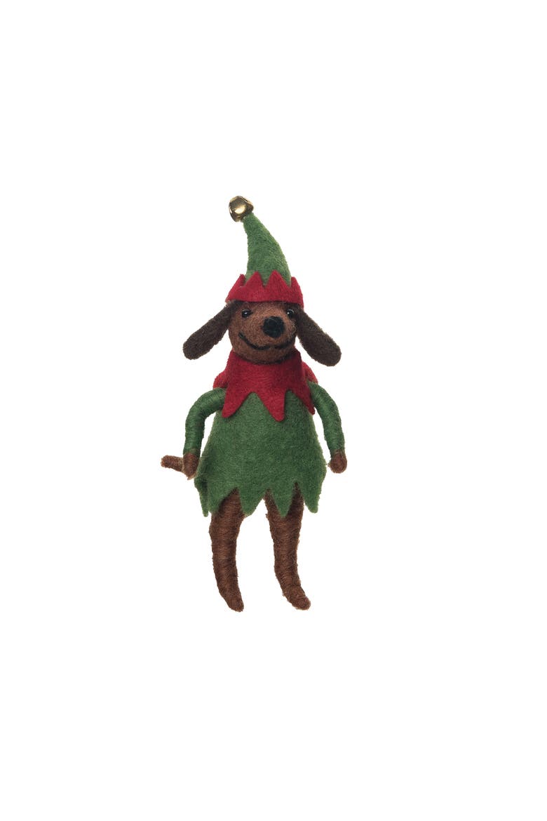 Dog Elf Figurine, Alternate, color, Green
