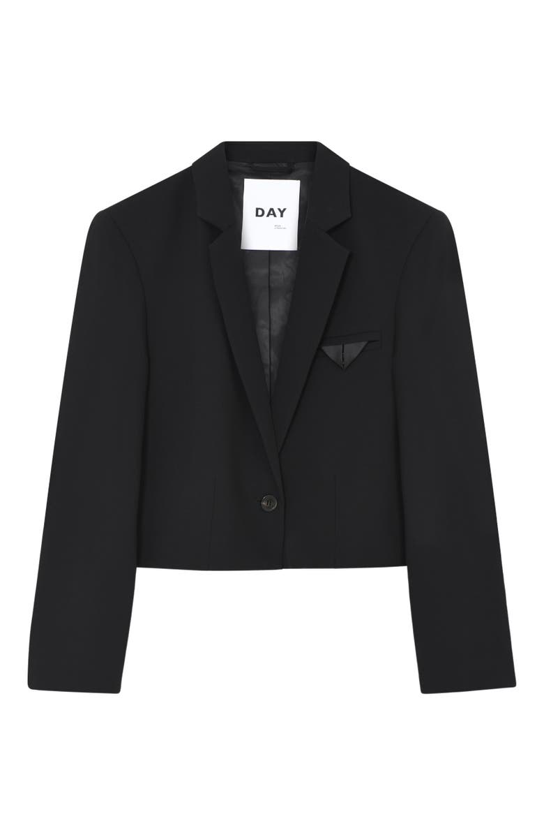 DAY Birger et Mikkelsen Edie Cropped Gabardine Blazer, Alternate, color, Black