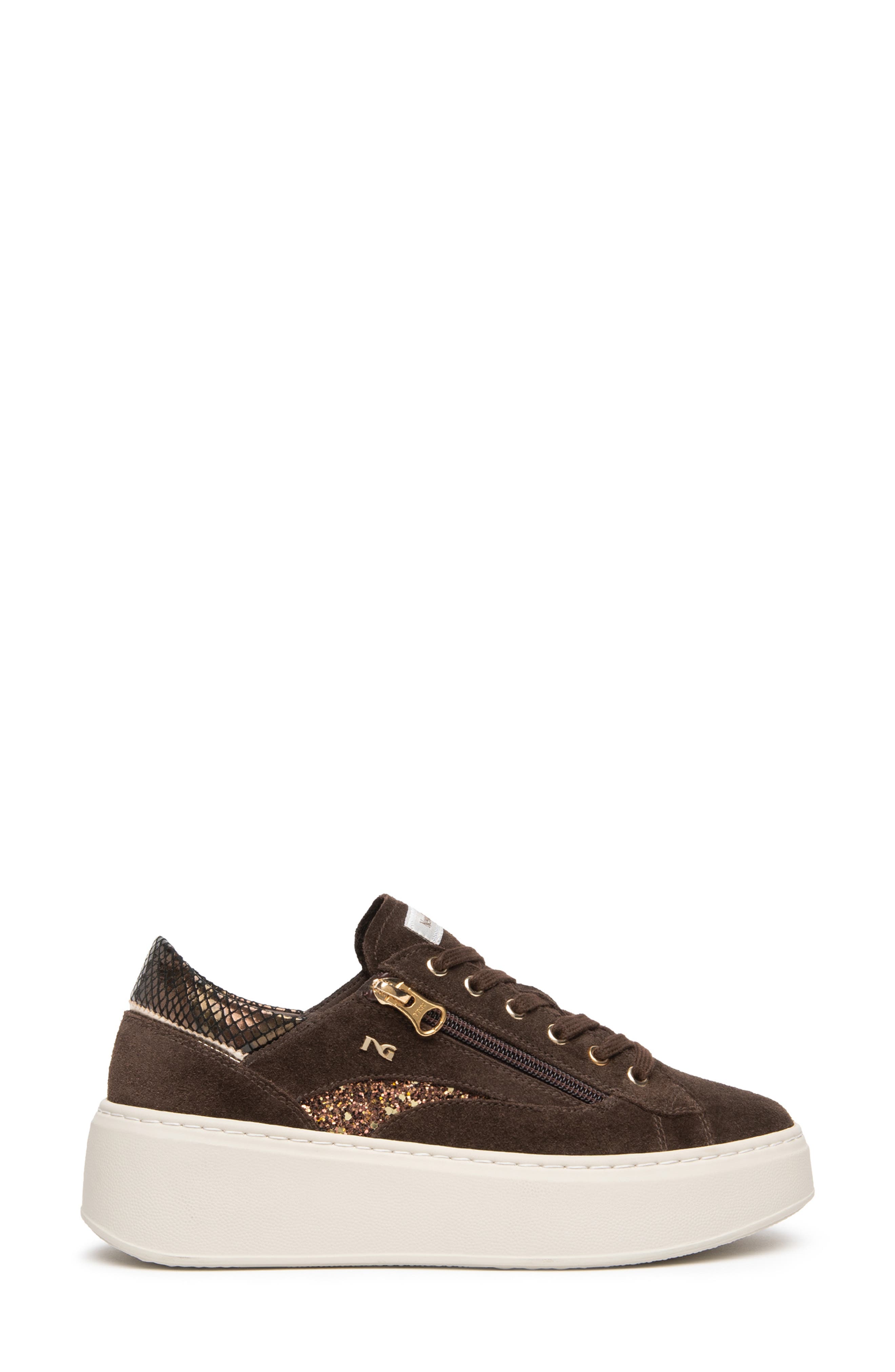 Platform Side Zip Sneaker, Alternate, color, CHOCOLATE