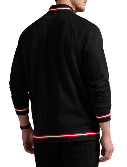 Polo Ralph Lauren Big & Tall Double-knit Mesh Bomber Jacket In Black