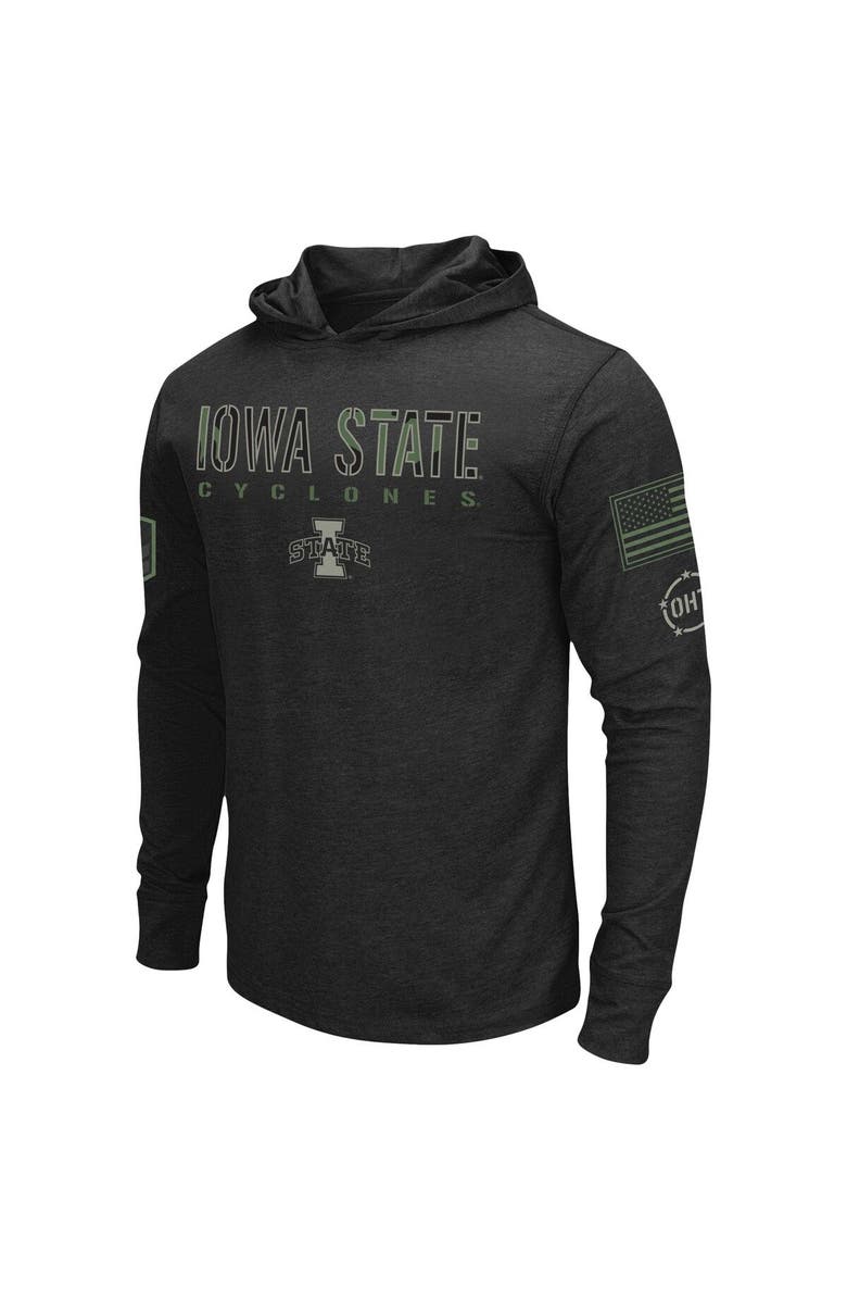 COLOSSEUM Men's Colosseum Black Iowa State Cyclones OHT Military Appreciation Team Hoodie Long Sleeve T-Shirt, Alternate, color, Black
