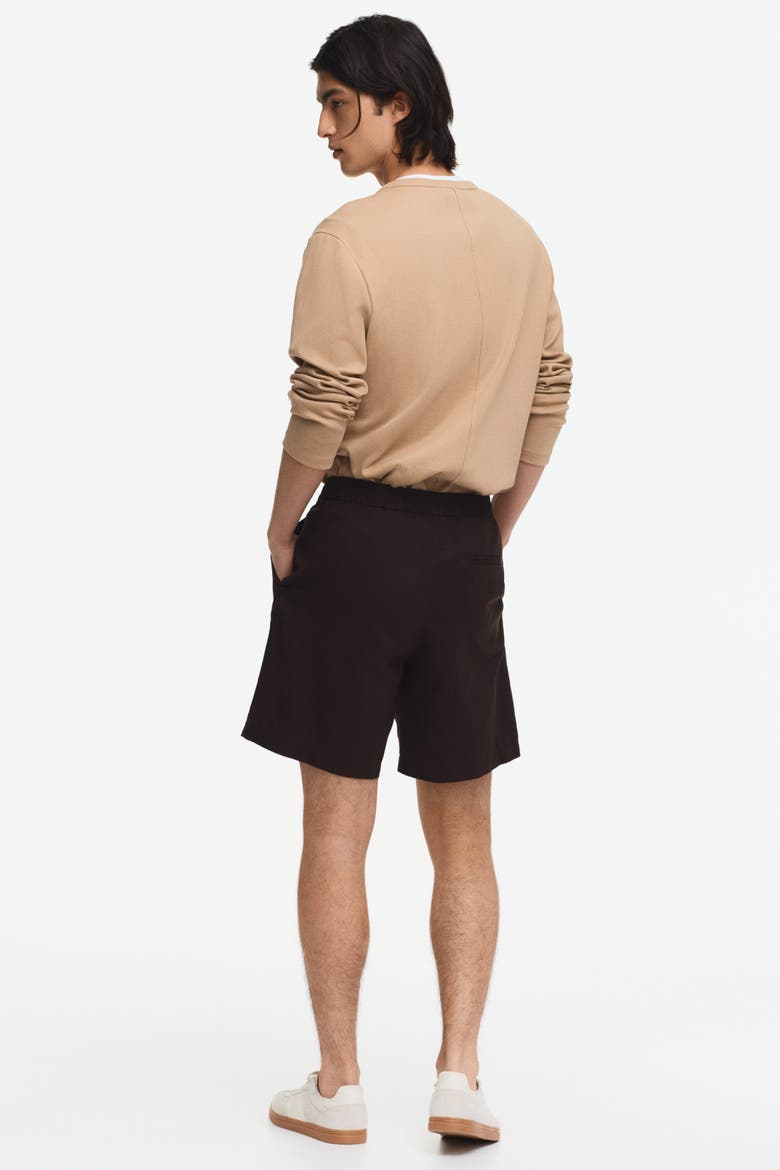 Regular Fit Linen-blend Shorts, Alternate, color, Dark brown