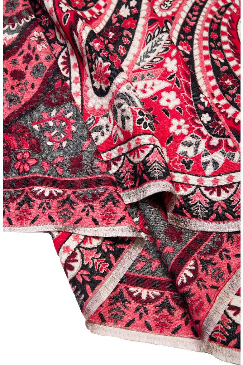 Paisley Print Bandana Scarf, Alternate, color, RED