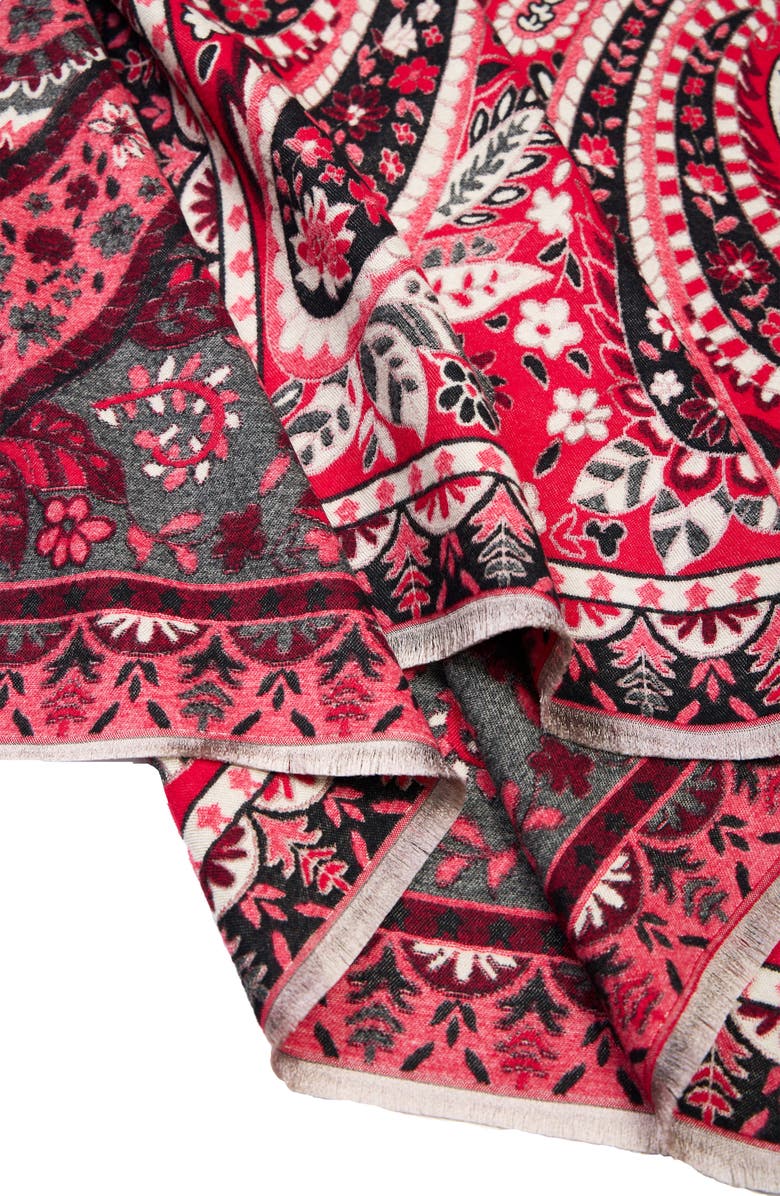 SAACHI Paisley Print Bandana Scarf, Alternate, color, Red