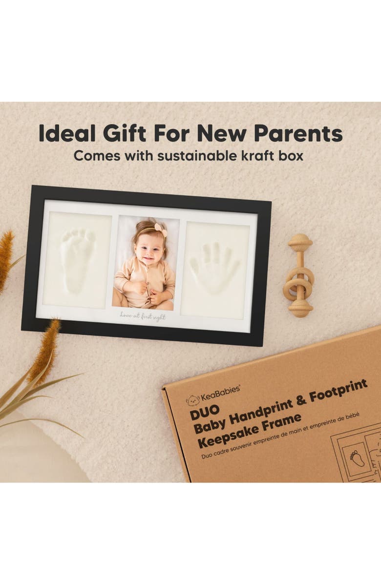 KeaBabies Baby Handprint & Footprint Keepsake Duo Frame, Alternate, color, Onyx Black