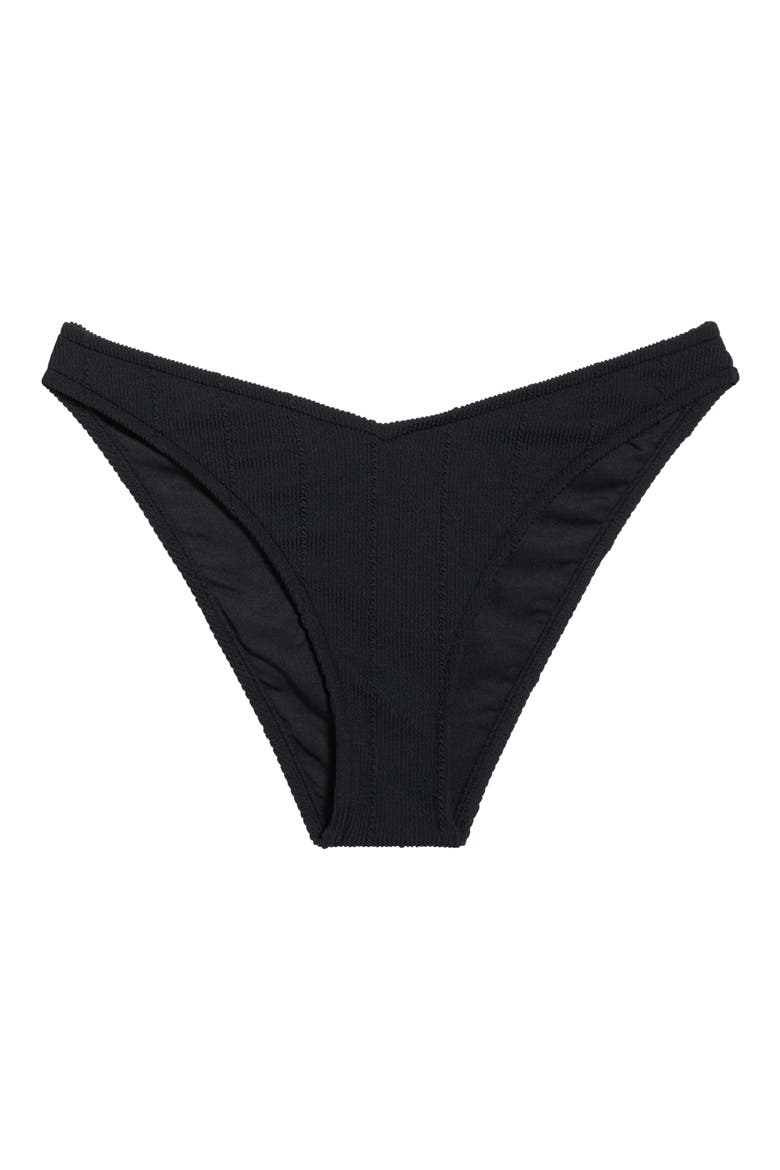 Vibe Surf High Cut Bikini Bottoms, Alternate, color, BLACK