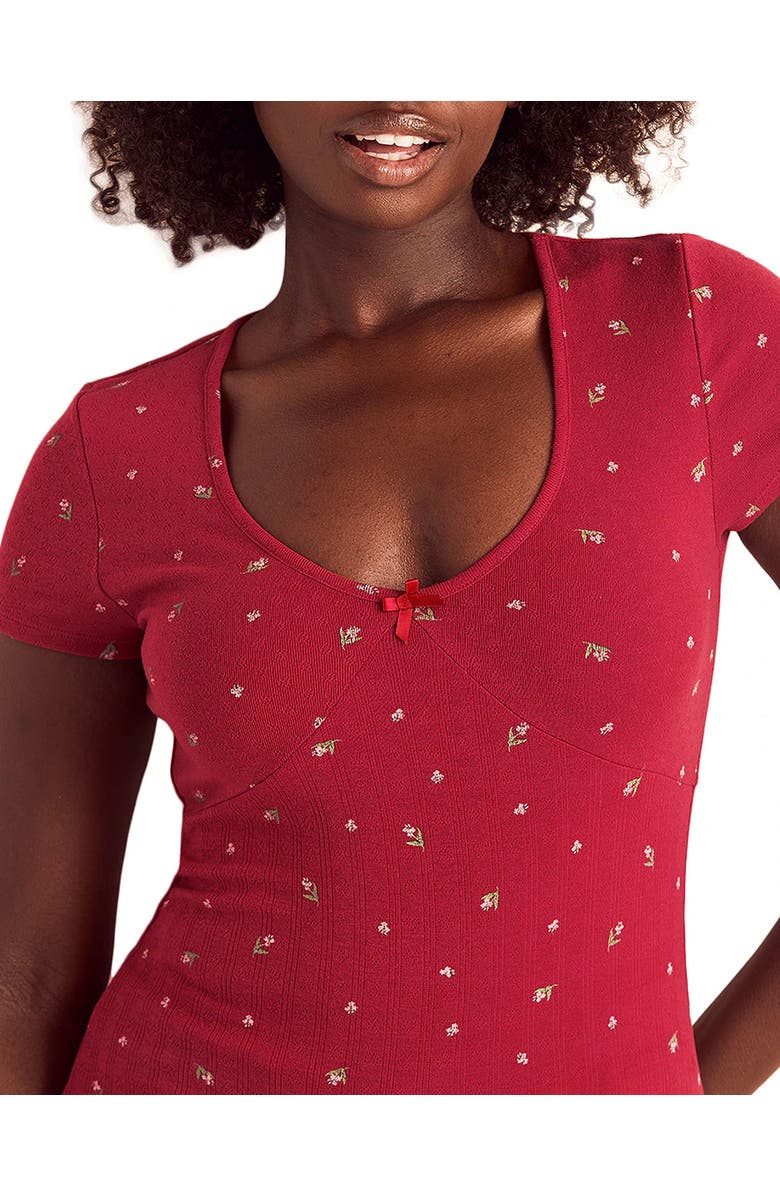 Adore Me Eloise Short Pajama Set, Alternate, color, Floral Red