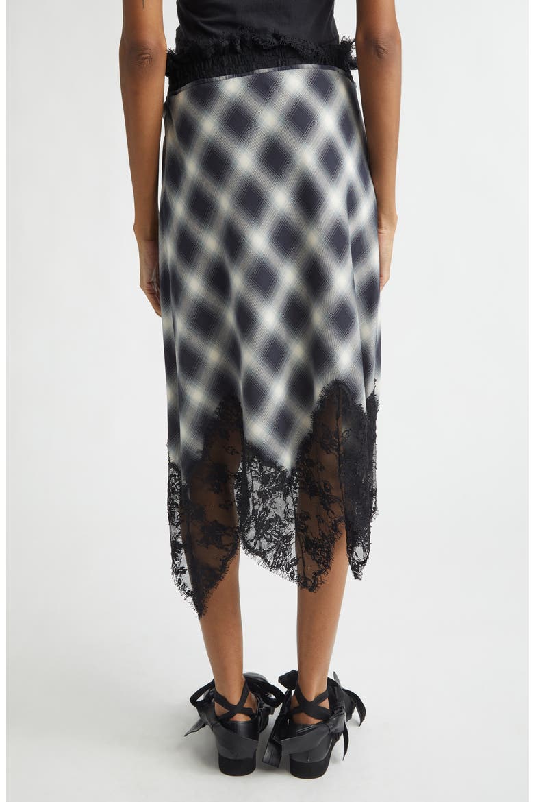 Asymmetric Crepe Midi Skirt, Alternate, color, FOG PLAID