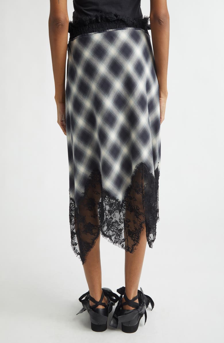 Collina Strada Lemon Picnic Waterlily Asymmetric Crepe Midi Skirt, Alternate, color, Fog Plaid