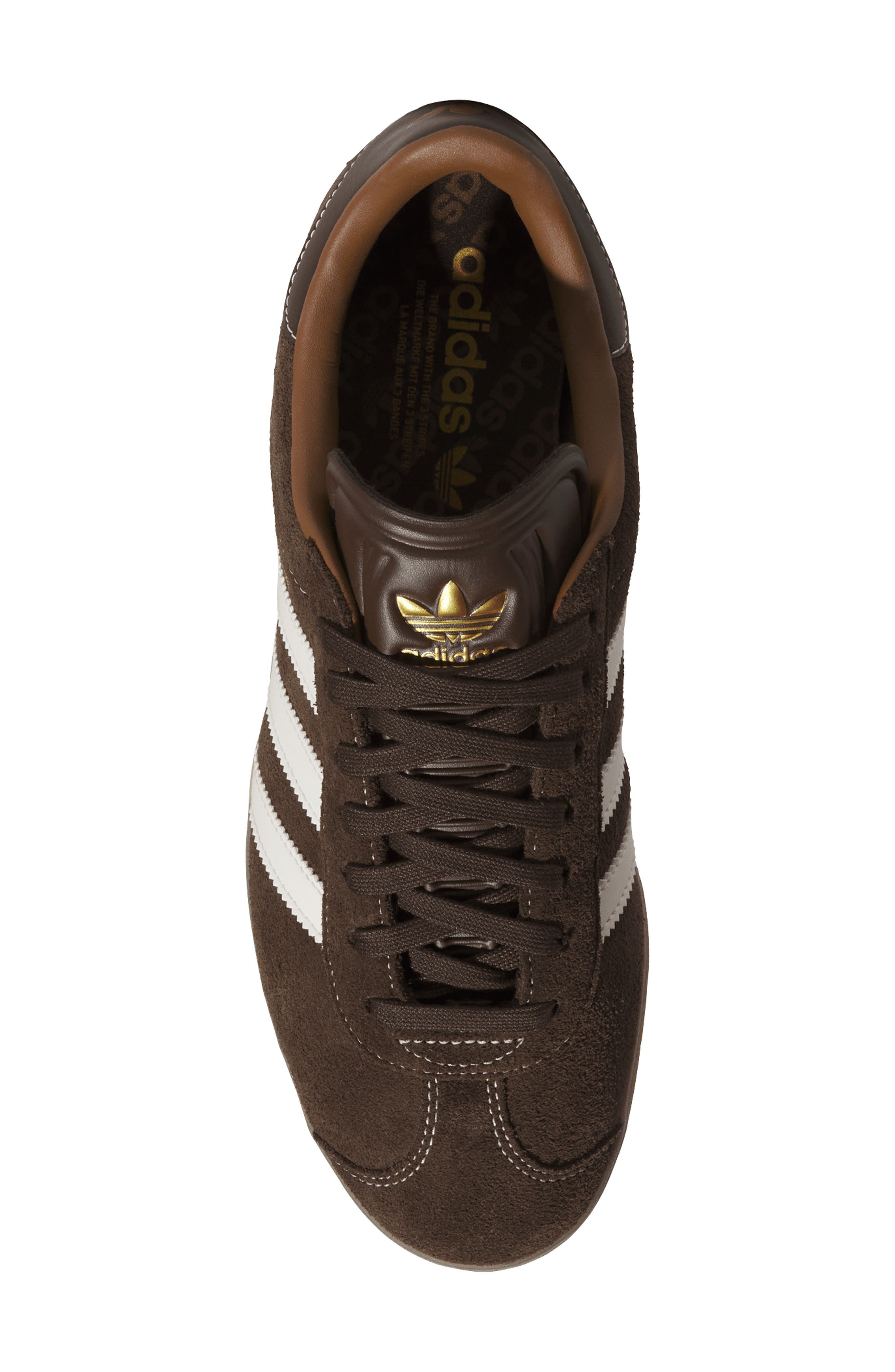 adidas Gazelle Golf Sneaker, Alternate, color, Dark Brown/ Cream White/ Gum 4