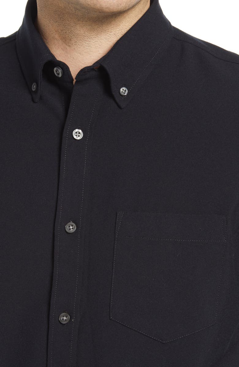 Nordstrom Trim Fit Solid Flannel Button-Down Shirt, Alternate, color,