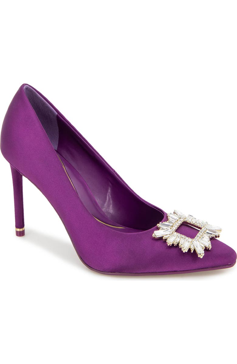 Kenneth Cole Quinnly Jewel Pointed Toe Pump, Main, color, Purple Satin