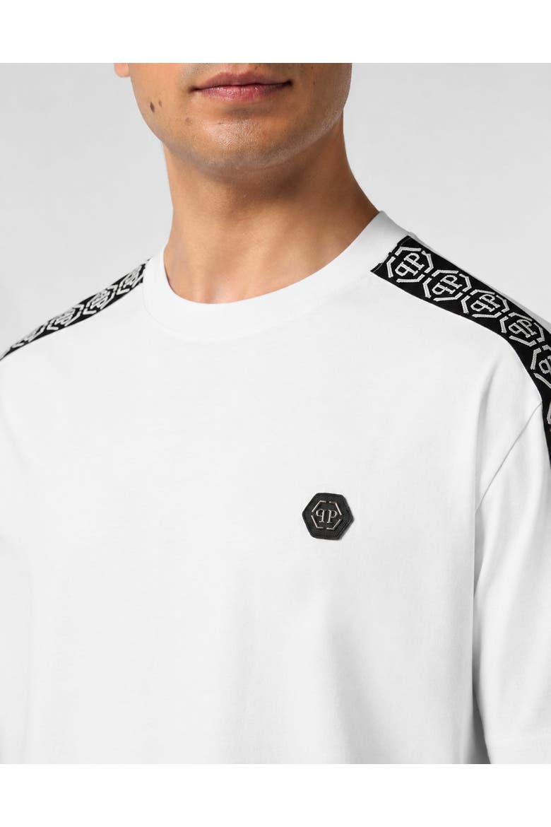 T-Shirt Round Neck Ss All Over Pp Men, Alternate, color, white