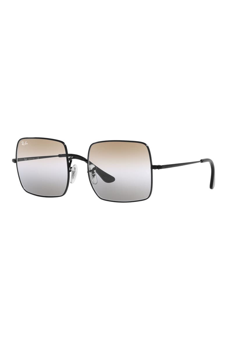 54mm Gradient Square Sunglasses, Alternate, color, BLACK