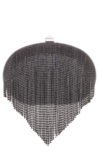 Nina Crystal Chain Draped Minaudier In Black