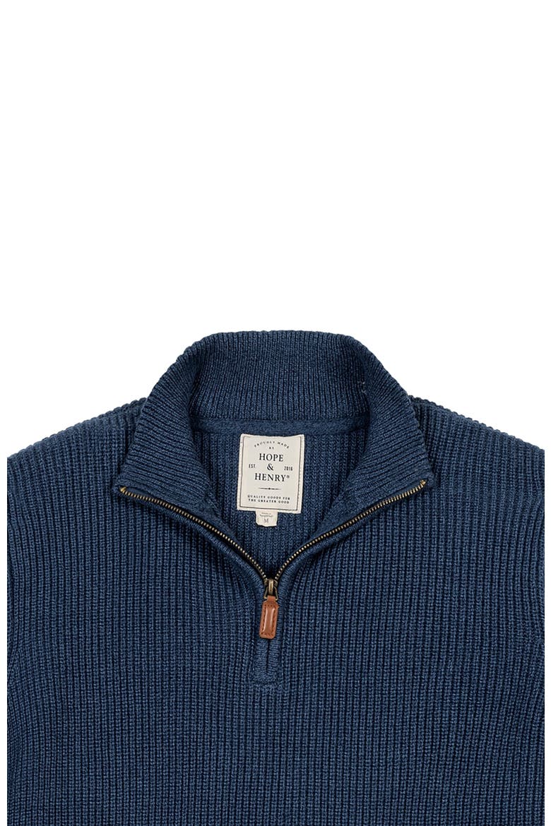 Men's Organic Half Zip Pullover, Alternate, color, Navy Marl