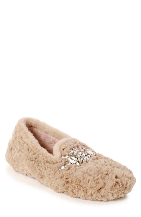 Slumber Party Faux Fur Loafer Slipper (Women)