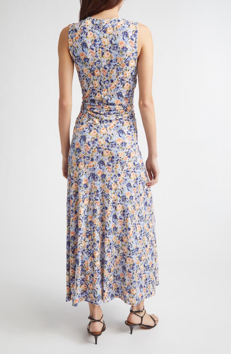Ulla Johnson Lana Floral Print Ruched Sleeveless Maxi Dress, Alternate, color, Orchid