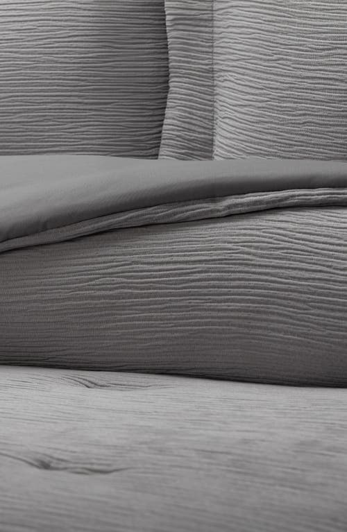 Homespun Double Gauze 3-piece Comforter Set In Gray