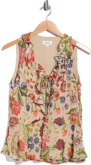 CeCe Ruffle Sleeveless Top