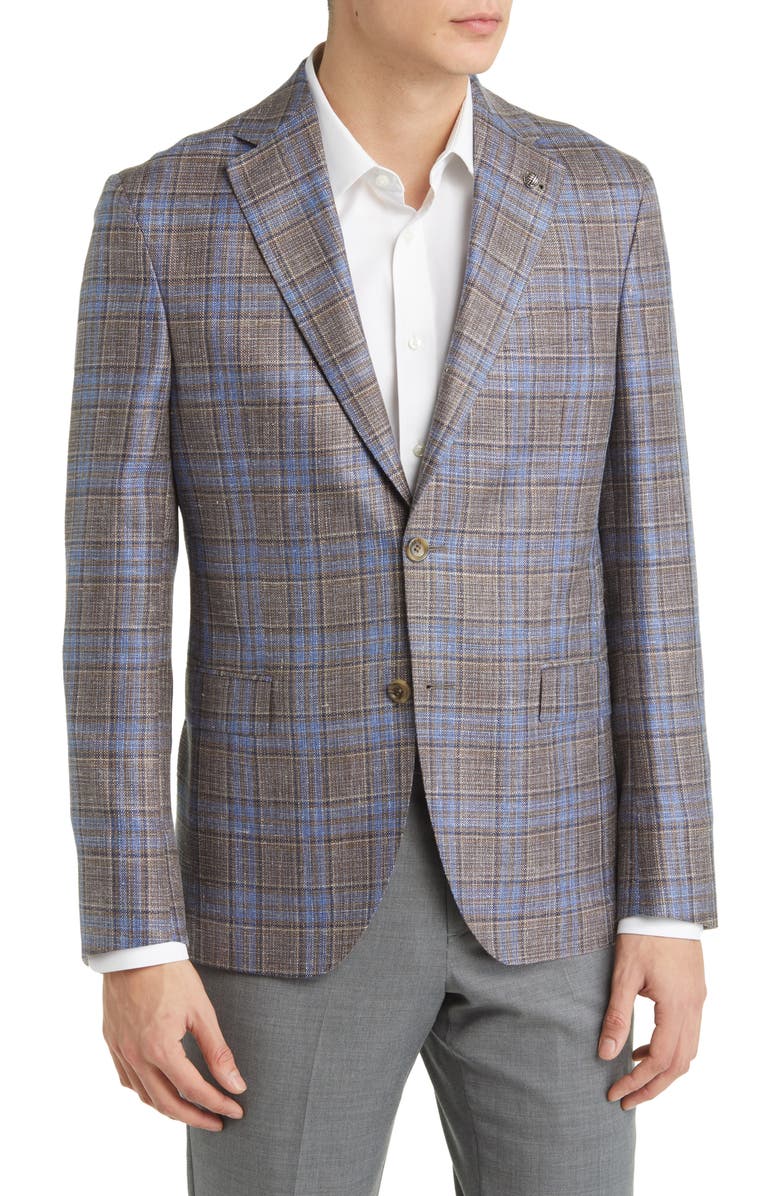 Jack Victor McAllen Soft Construction Wool Blend Sport Coat, Main, color, Brown