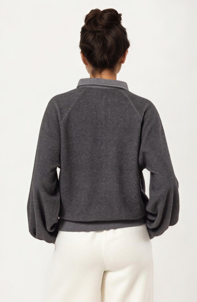 Knit and Lounge Long Sleeve Collared Pullover Sweater, Alternate, color, 