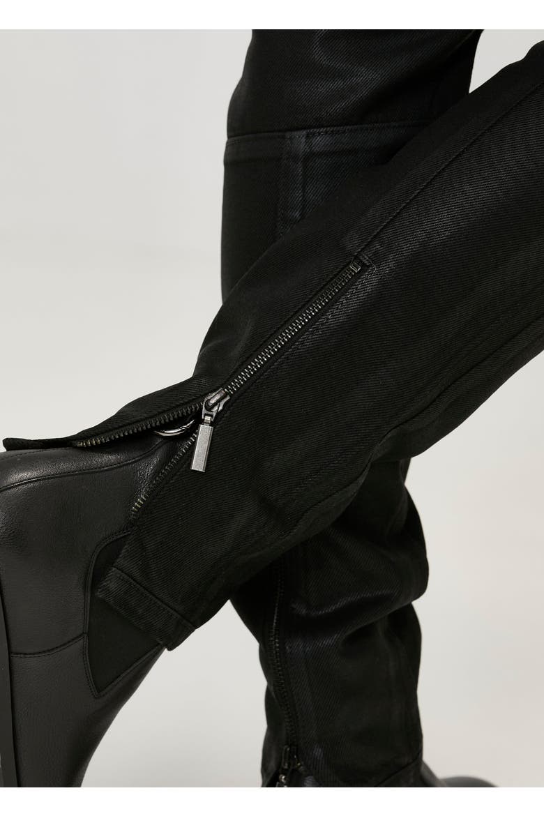 Pure Cotton Shiny Coated Denim Pant, Alternate, color, BLACK