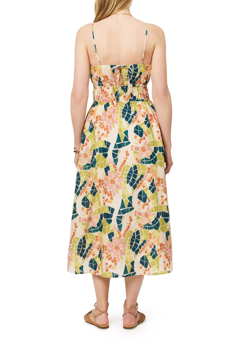 Floral Gathered A-Line Cotton Sundress, Alternate, color, FLORAL MOSAIC