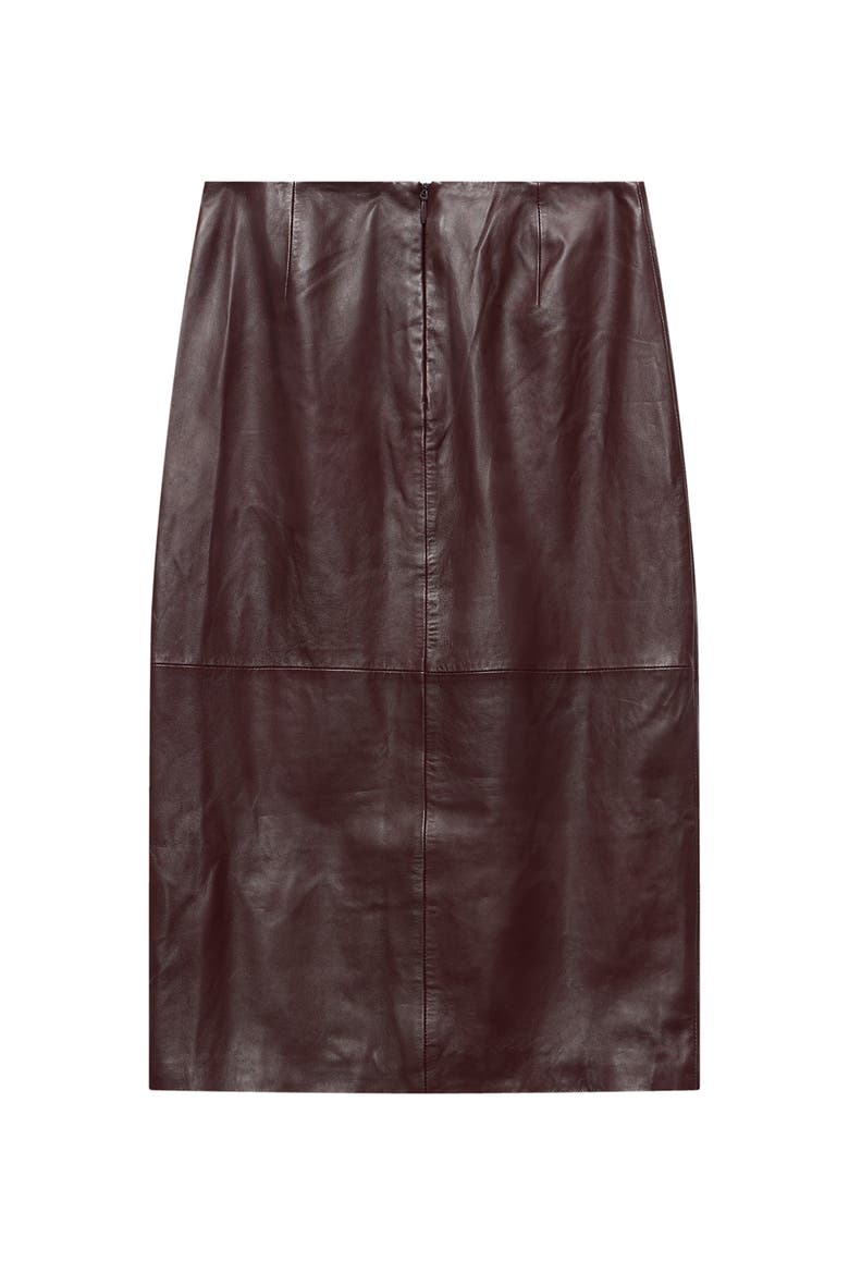 Leather Wrap Midi Skirt, Alternate, color, Burgundy