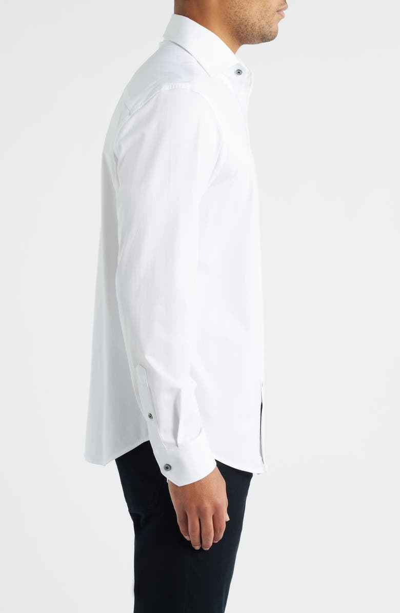 Bugatchi James OoohCotton<sup>®</sup> Solid Button-Up Shirt, Alternate, color, White