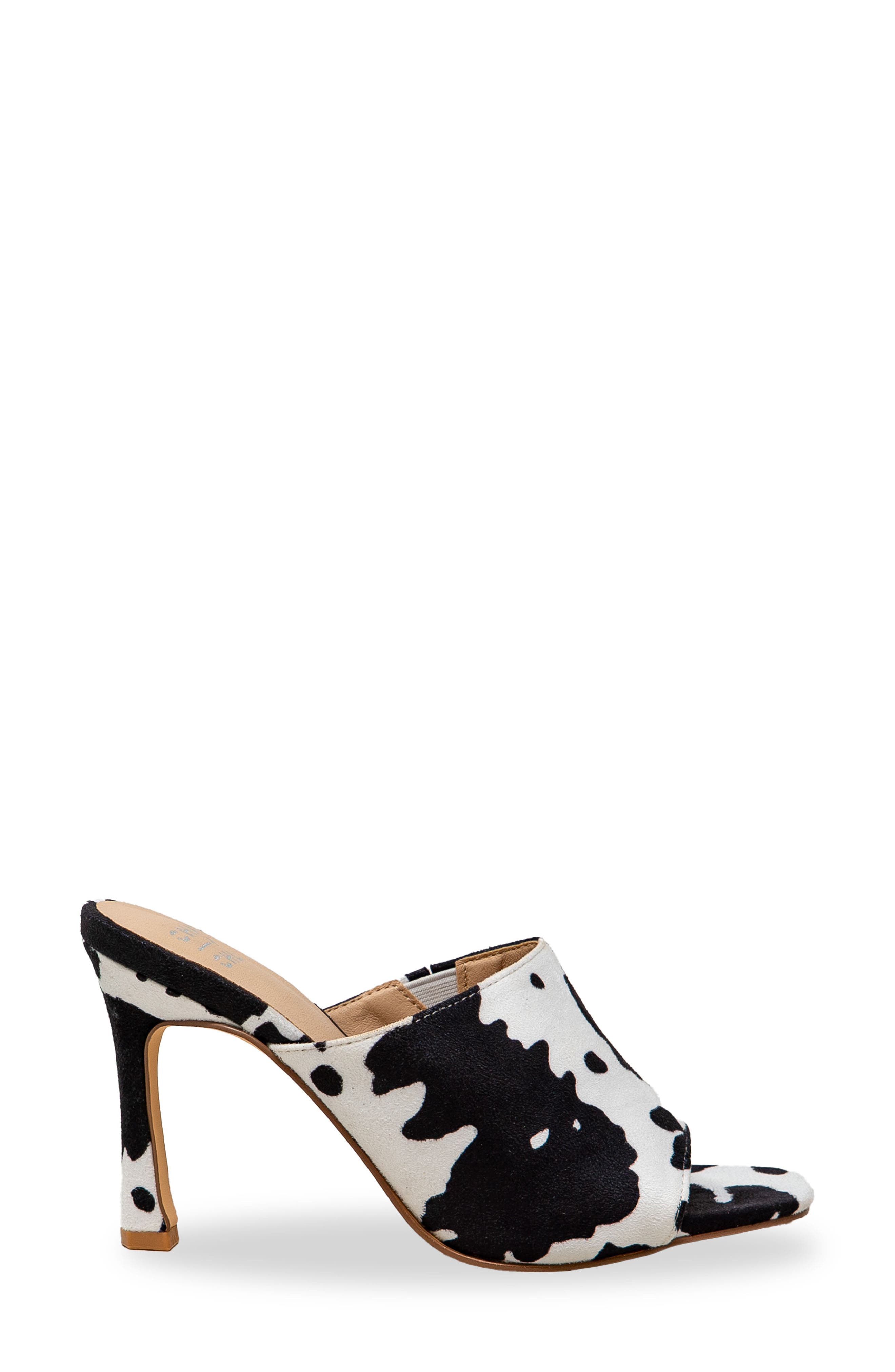 CHASE AND CHLOE Open Toe Mule, Alternate, color, Black/White Cow