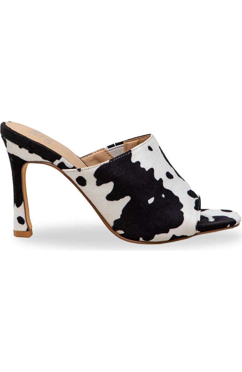 CHASE AND CHLOE Open Toe Mule, Alternate, color, Black/White Cow