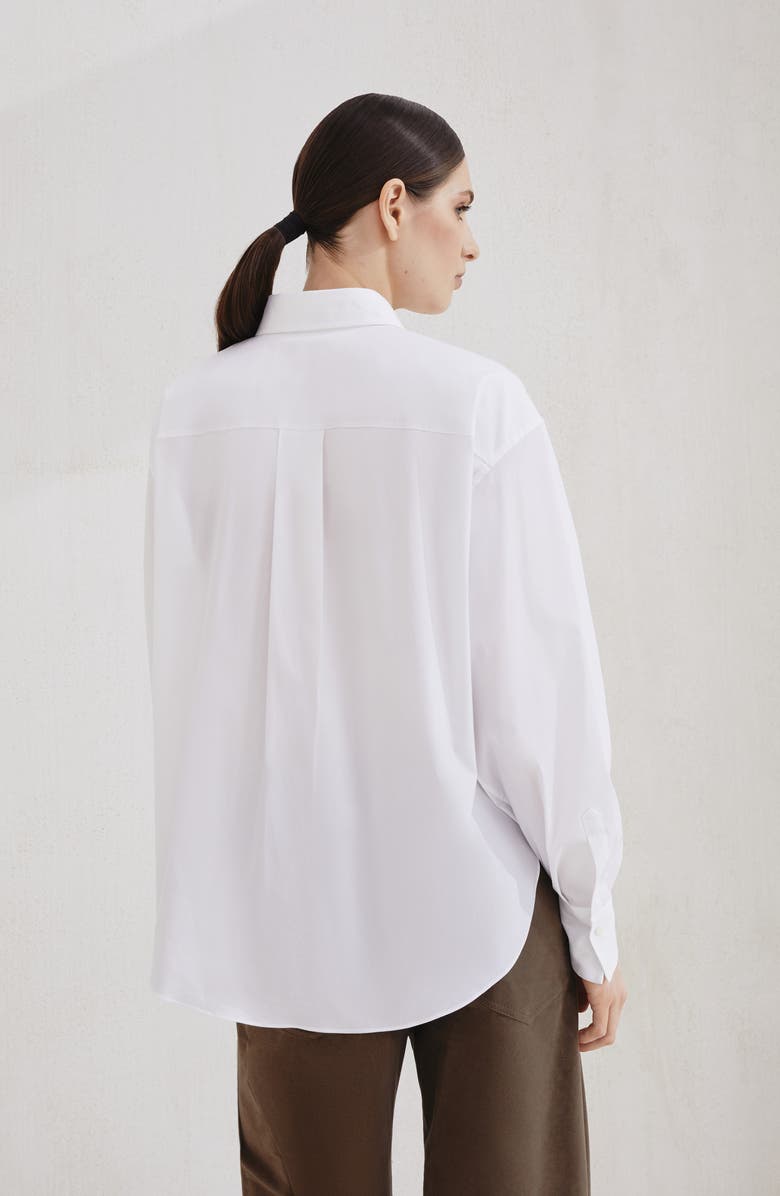 Brunello Cucinelli Stretch poplin shirt, Alternate, color, White