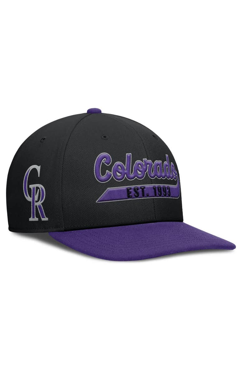 Nike Men's Nike Black/Purple Colorado Rockies Pro Performance Snapback Hat, Main, color, Black