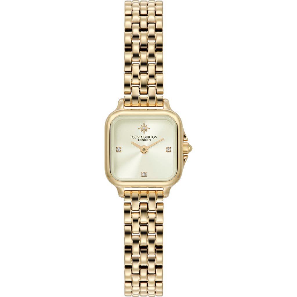 Olivia Burton Women's Grosvenor Mini Gold Tone Bracelet Watch, 20mm In Gold/ivory