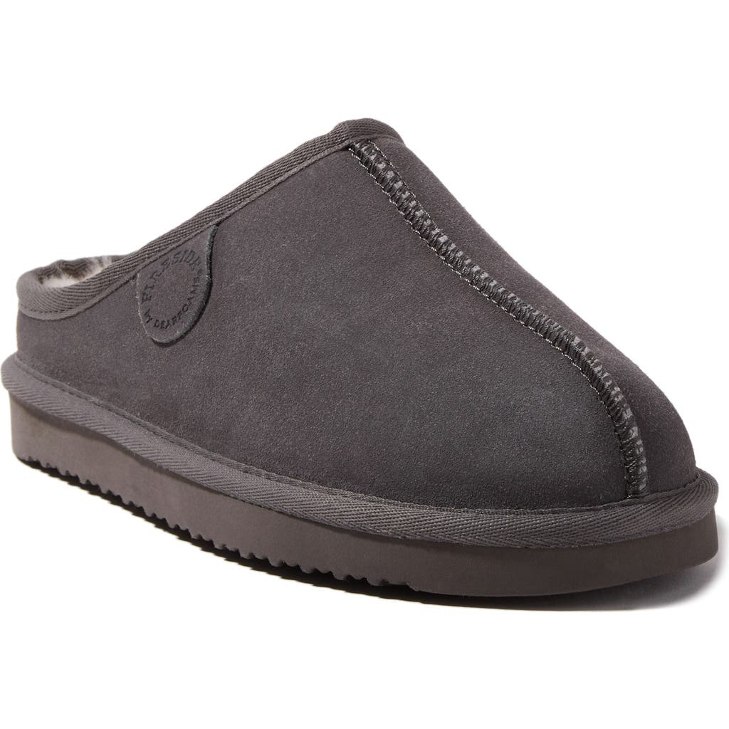 Shop Dearfoams Greta Genuine Shearling Clog Slipper In Grey