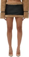 Naked Wardrobe Faux Shearling Miniskirt