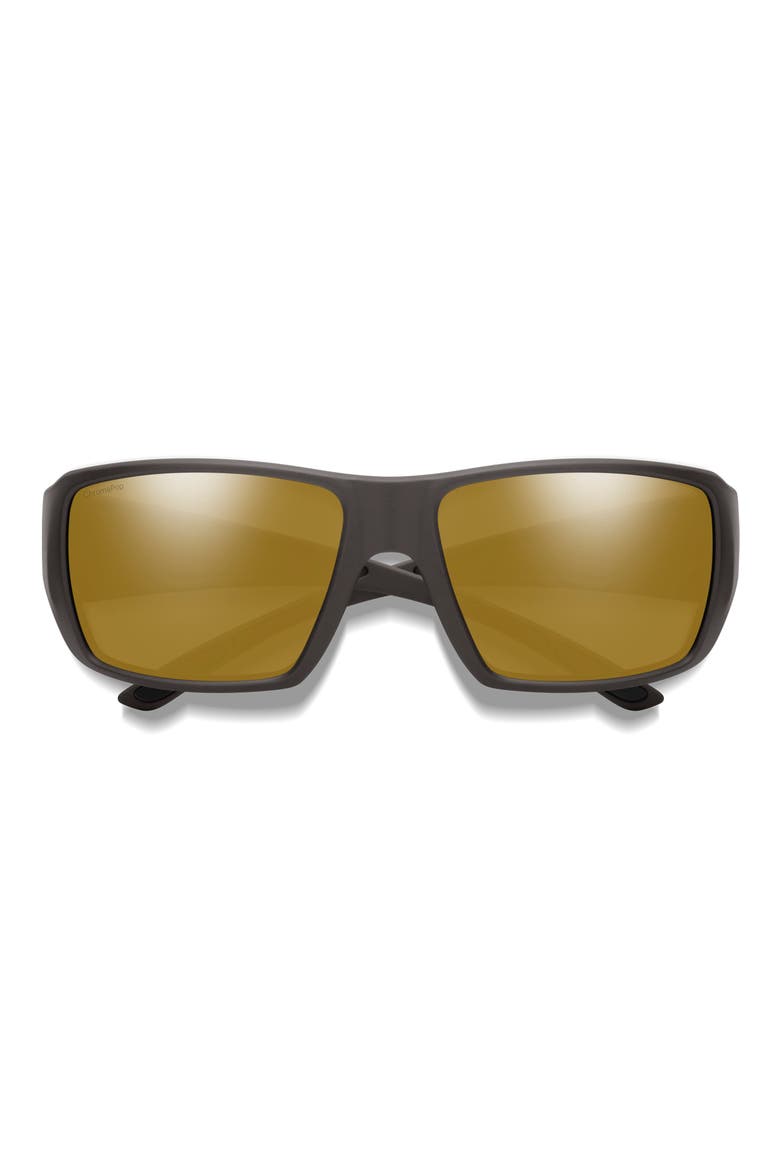 Guides Choice 63mm ChromaPop™ Polarized Oversize Square Sunglasses, Main, color, MATTE GRAVY / CHROMAPOP POLARIZED BRONZE MIRROR