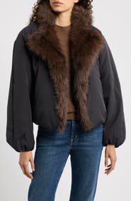 KOBI HALPERIN Nikki Faux Fur Collar Coat