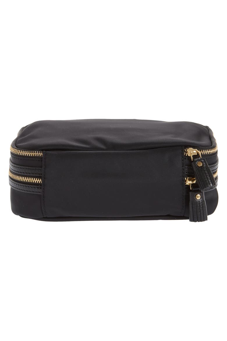 Zip Around Nylon Jewelry Case, Alternate, color, BLACK