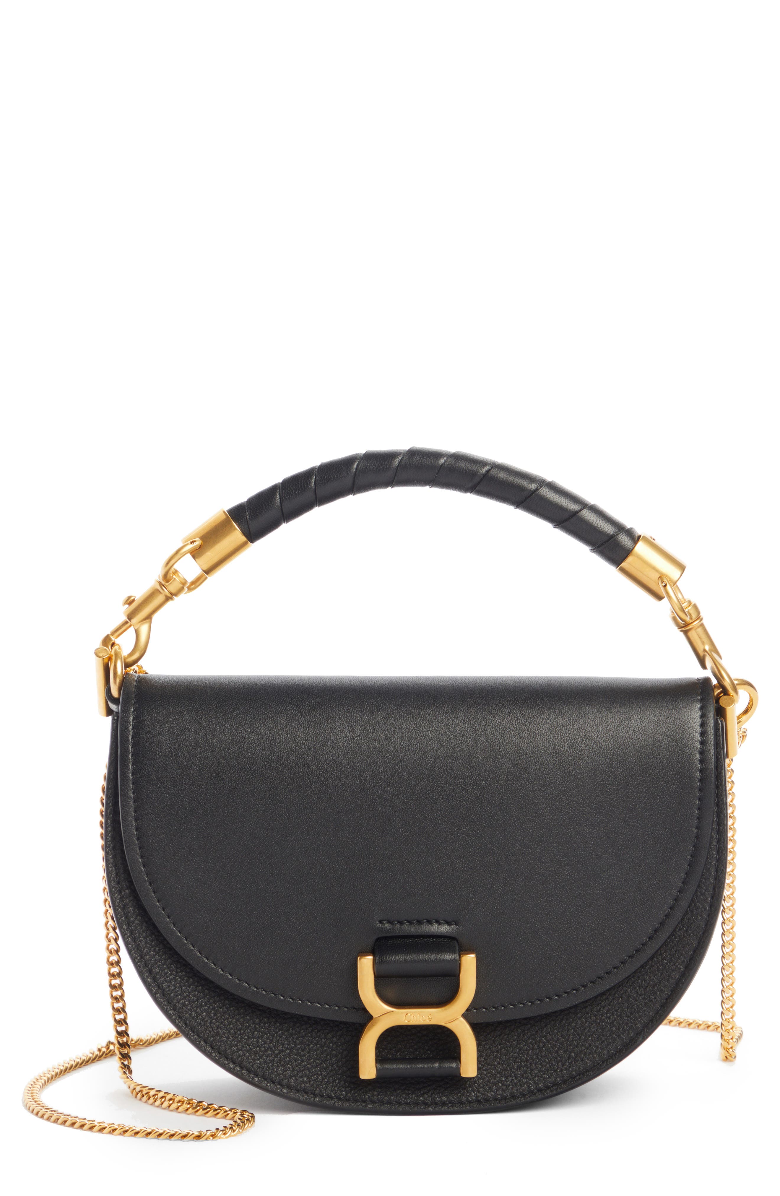 Chloé Marcie Leather Shoulder Bag, Main, color, 
