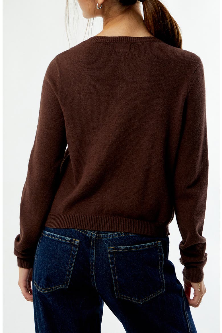 Marley Button Front Cardigan, Alternate, color, BROWN
