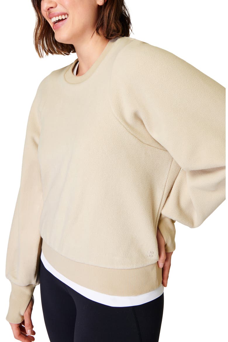 Compass Seam Detail Sweatshirt, Alternate, color, DOVE BEIGE
